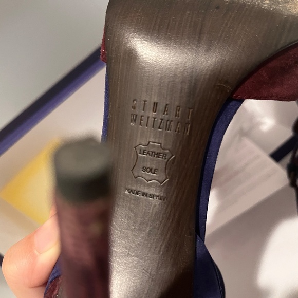 Stuart Weitzman Pumps Heels Pointed Toe Suede Ankle Strap size 8 - Picture 4 of 12